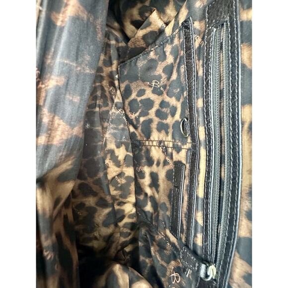 B. Makowsky Dark Brown Leather Purse Handbag With Silver Accents - Picture 12 of 12